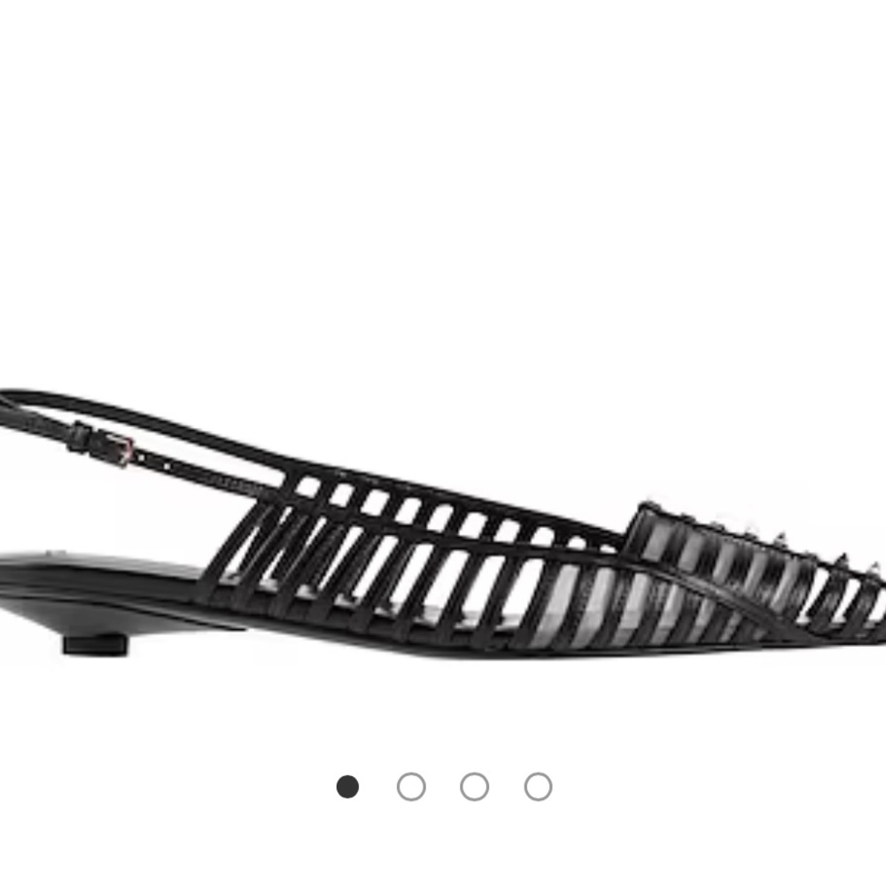Valentino Garavani Black Flats with Cage Design